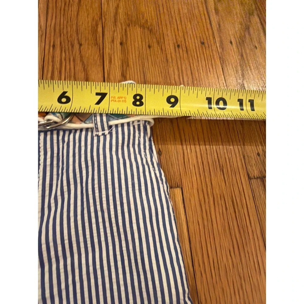 Ralph Lauren Baby Boys Blue White Seersucker Pants Plaid Belt 9M  Trousers